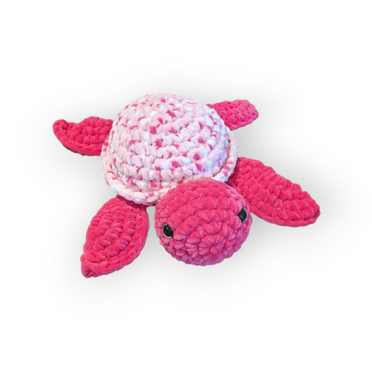 Angelica the Turtle | Hot Pink Tie Dye Turtle | Crochet Stuffed Turtle | Turtle Plushie