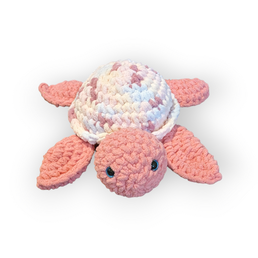 Rosa the Turtle | Pink Sparkle Tie Dye Turtle | Crochet Stuffed Turtle | Turtle Plushie