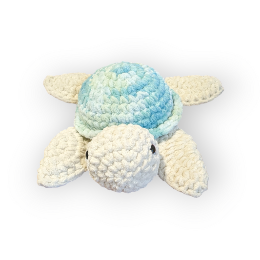 Spud the Turtle | Blue Green Tie Dye Turtle | Crochet Stuffed Turtle | Turtle Plushie