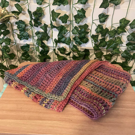 Dark Rainbow Crochet Shawl Wrap Scarf